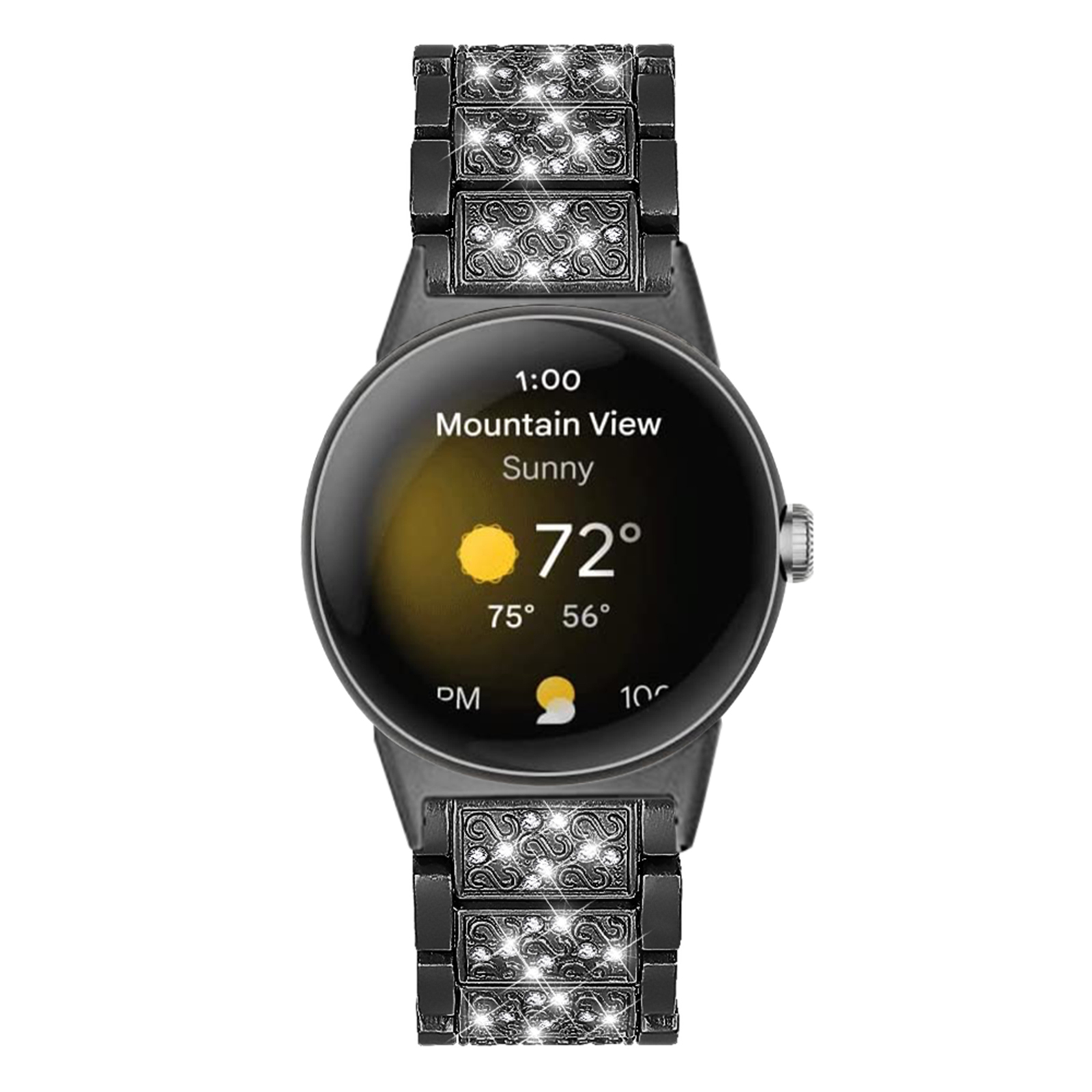 Katso Band Bling Crystal Diamonds Bands for Google Pixel Watch Musta