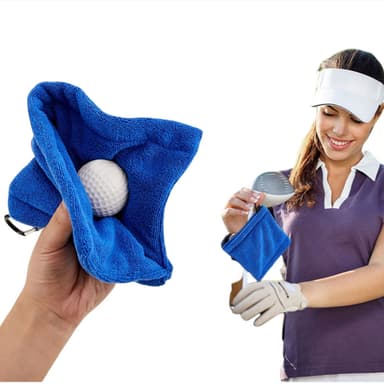 Golfpallon puhdistuspyyhe | Mikrokuituinen hunajakennokuvio Sininen