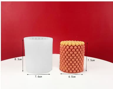 Kevyt muoto Pienet kuplat silikoni 7,5 cm Valkoinen