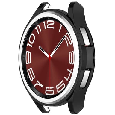 TPU Openwork Half-Cover suojakuori Samsung Galaxy Watch 6 Classicille Musta 47mm/4.9 x 4.9 cm