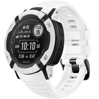 Silikoninen pikakiinnitysranneke Garmin Instinct 2X 26mm:lle Valkoinen