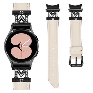 Rhinestone Black M-Type Link Watch Rannekello Samsung Galaxy Watch 4/5/6 -sarjalle Aprikoosi