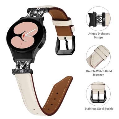 Rhinestone Black M-Type Link Watch Rannekello Samsung Galaxy Watch 4/5/6 -sarjalle Aprikoosi