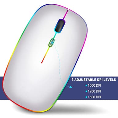 Langaton hiiri RGB-LED-kaksoistilassa Bluetooth/Wi-Fi Hopea