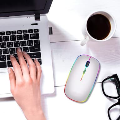 Langaton hiiri RGB-LED-kaksoistilassa Bluetooth/Wi-Fi Hopea