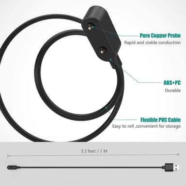 Huawei Watch Fit / Honor / Band / 4X Laturi ABS USB Musta