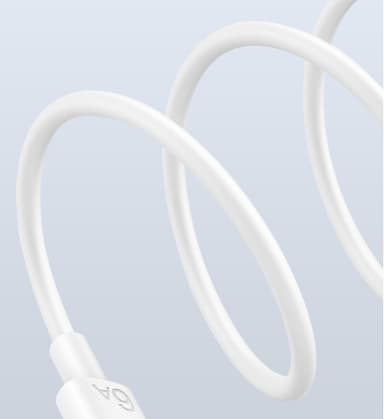 66W 6A supernopea USB-C-latauskaapeli, Yhteensopiva Huawein, Xiaomin kanssa Valkoinen 1 m