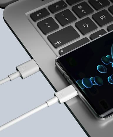 66W 6A supernopea USB-C-latauskaapeli, Yhteensopiva Huawein, Xiaomin kanssa Valkoinen 1 m