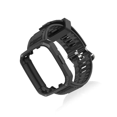 TPU-kelloranneke suojaavalla kehyksellä Redmi Watch 3:lle Musta