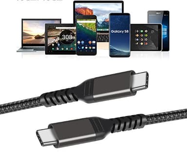 USB-C-USB-C-kaapeli 5A/20V PD 100W Musta 2 m