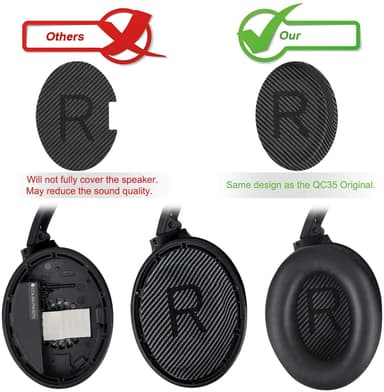 Korvatyynyt Bose QC35 I/II, QC25, QC15, QC 2 AE 2, AE 2i, AE 2w, SoundTrue, SoundLink Musta