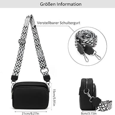 Crossbody Laukku Olkahihnalaukku PU-nahkaa Musta