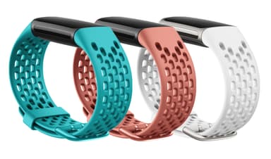 Fitbit Charge 5 ranneke urheilullinen silikoni 3-pakkaus turkoosi / koralli / valkoinen
