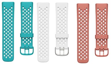 Fitbit Charge 5 ranneke urheilullinen silikoni 3-pakkaus turkoosi / koralli / valkoinen