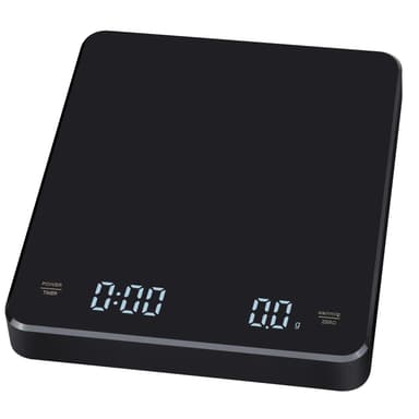 Ladattava kahvivaaka ajastimella 3 kg / 0,1 g Musta