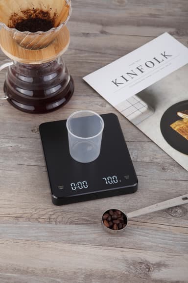 Ladattava kahvivaaka ajastimella 3 kg / 0,1 g Musta