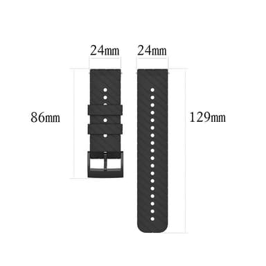Suunto 7/9/9 Baro/D5 silikoniranneke Musta