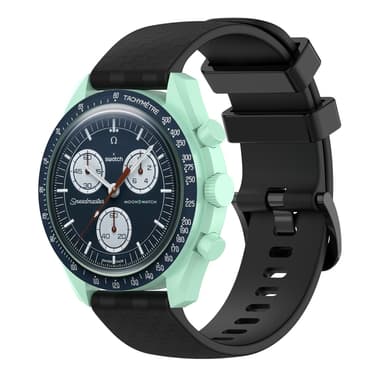 Kellon ranneke 20 mm Omega/Huawei/Samsung Galaxy Watch silikoni Musta