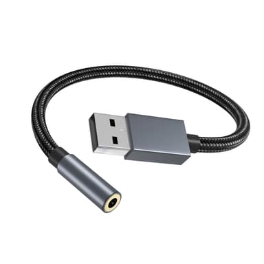 USB - 3,5 mm (naaras) audiosovitin Harmaa