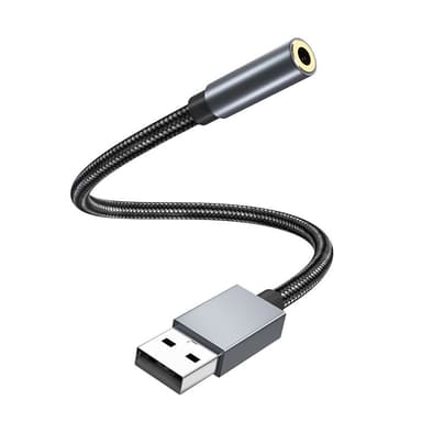 USB - 3,5 mm (naaras) audiosovitin Harmaa