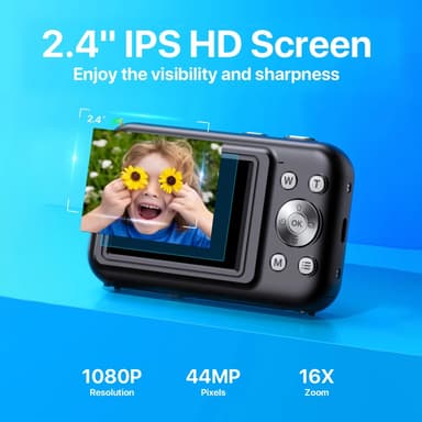 Digikamera 1080P 44MP 16 x zoom 2,4 tuuman näyttö, 32GB kortti Vaaleanpunainen