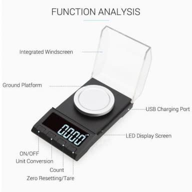 Digitaalinen vaaka, kultasepän vaaka, tarkkuusvaaka, kultavaaka 10g/0,001g