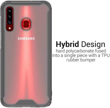 Läpinäkyvä puhelinkuori, joka on yhteensopiva Samsung Galaxy A20S:n kanssa