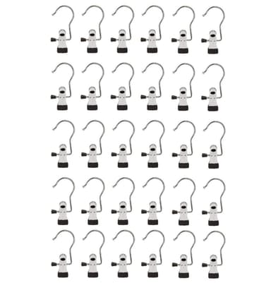 Koukku kiinnikkeellä Ruostumaton teräs 30-pack
