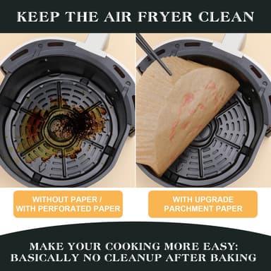 Air Fryer kertakäyttöpaperi rasvakeittimiin 20 cm 100 kpl Luonto