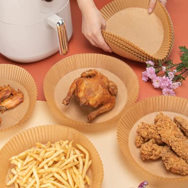 Air Fryer kertakäyttöpaperi rasvakeittimiin 20 cm 100 kpl Luonto