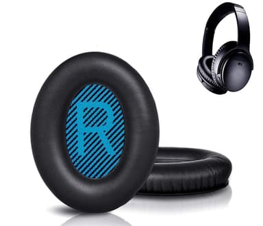 Laadukkaat korvatyynyt Bose QC 35/25/15 kuulokkeille 1 pari Musta + Sininen