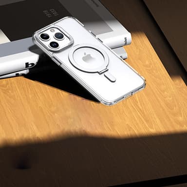 Magneettinen suojakotelo, jossa näkymätön jalusta Yhteensopiva iPhonen kanssa Hopea iPhone 14 Pro