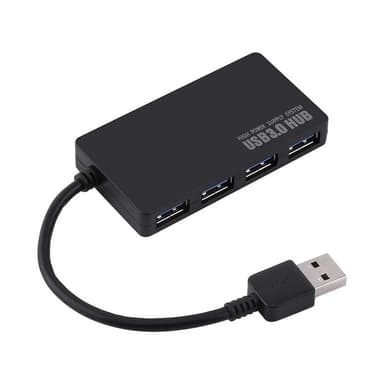 USB 3.0 -keskitin 4 portilla Musta