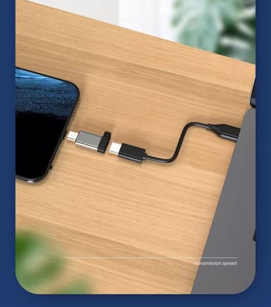 USB-C (naaras) - Micro USB (uros) -sovitin alumiiniharmaa