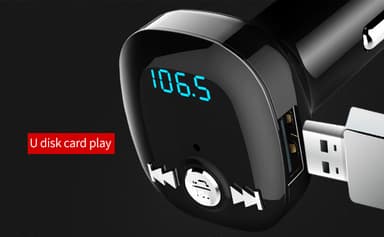 FM-lähetin autoon - Bluetooth-sovitin QC3.0-autolaturilla
