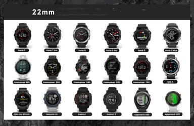 Nylon elastinen kellohihna Garmin Descent MK3i:lle Ruskea 22mm