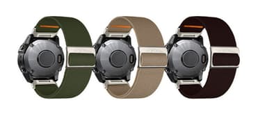 Nylon elastinen kellohihna Garmin Descent MK3i:lle Ruskea 22mm