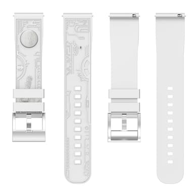 20 mm silikoniranneke Samsung Germin Huaweille Valkoinen