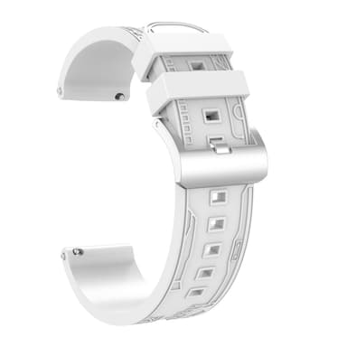 20 mm silikoniranneke Samsung Germin Huaweille Valkoinen