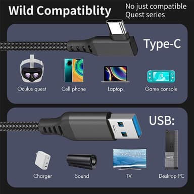 Linkkikaapeli Oculus Quest 2 Type-C / USB 3.1 6 m