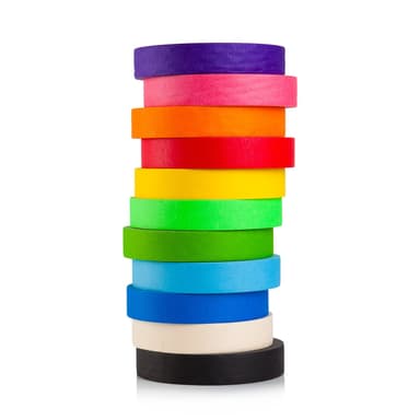 Peiteteippi eri värejä (18 mm / 10 m) 12 kpl