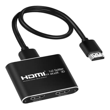 HDMI-jakaja 1x2 kahdelle näytölle 3D / 4K / 1080p