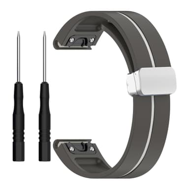 22mm silikoninen magneettisolki kellon hihna Samsung Gear S3, Garmin Venu 3 Harmaa