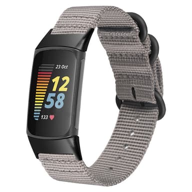 Nylon kellon hihnan vaihto Fitbit Charge 5:lle Harmaa