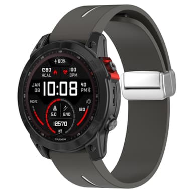 22mm silikoninen magneettisolki kellon hihna Samsung Gear S3, Garmin Venu 3 Harmaa