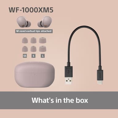 Sony WF1000XM5P täysin langattomat in-ear kuulokkeet (savuinen pinkki)
