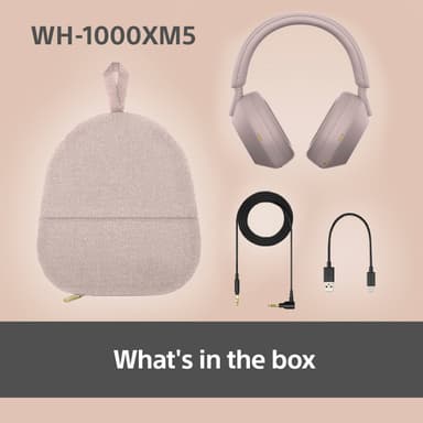 Sony WH-1000XM5 langattomat around-ear kuulokkeet (savuinen pinkki)