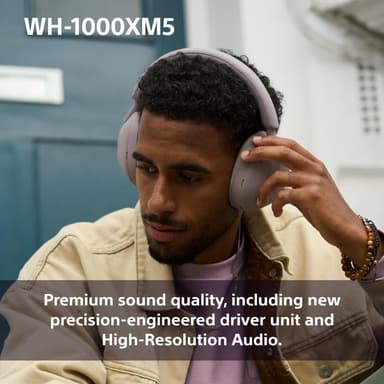 Sony WH-1000XM5 langattomat around-ear kuulokkeet (savuinen pinkki)