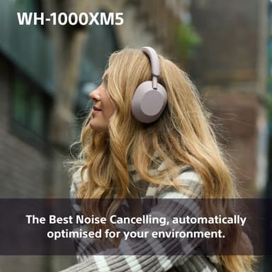 Sony WH-1000XM5 langattomat around-ear kuulokkeet (savuinen pinkki)