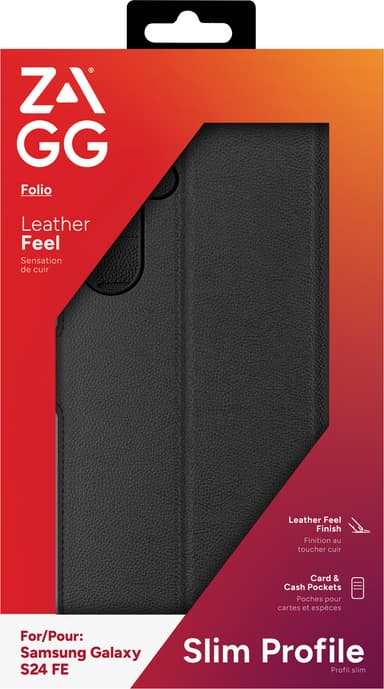 Zagg Samsung Galaxy S24 FE lompakkokotelo (musta)